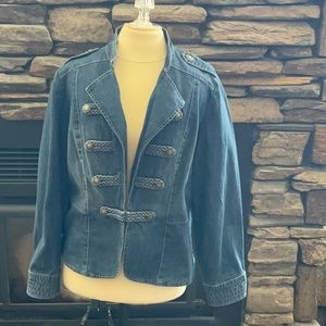 Jacket military denim new chico's excellent condition never worn
